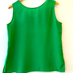 Vintage bright green sleeveless blouse.